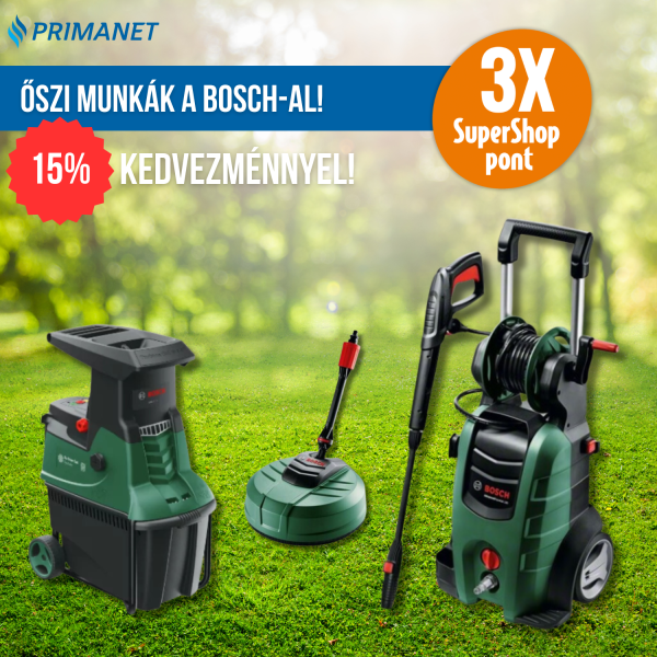 Őszi munkák a Bosch-al! 15% kedvezménnyel és TRIPLA SuperShop ponttal!