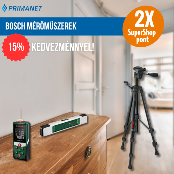 Bosch mérőműszerek 15% kedvezménnyel és Dupla SuperShop ponttal!