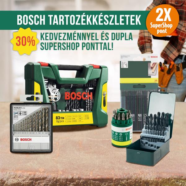 Bosch tartozékkészletek 30% kedvezményel és DUPLA SuperShop ponttal!