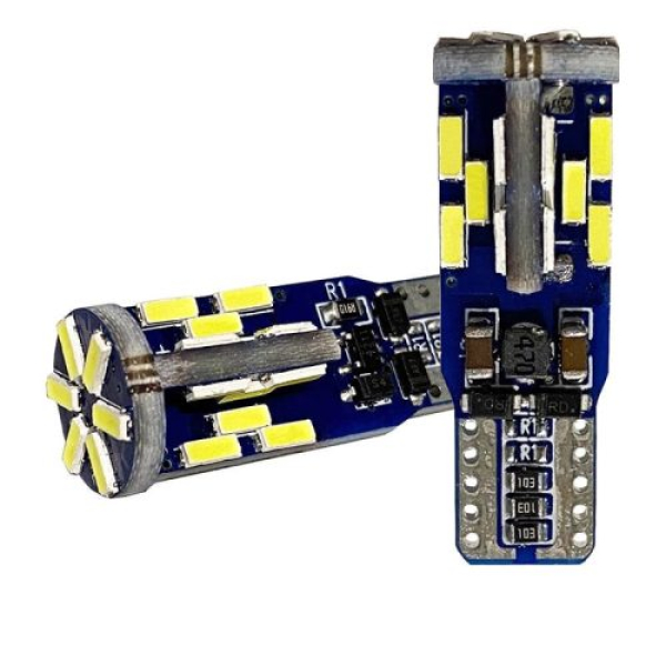 T10 LED izzó 4014 30 SMD helyzetjelző CANBUS 12/24V, 2 db (19292)