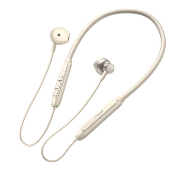bluetooth fülhallgató SZTEREO (V5.4, nyakba akasztható, mikrofon, IP54 vízálló, SPORT) KRÉM