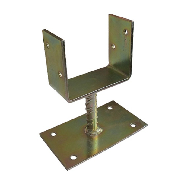Oszloptalp "U" lecsav. talpas 150 x 60 x 100 / 5 mm sárga horgany (3217599)