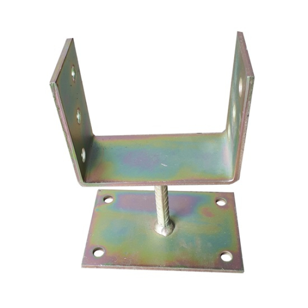 Oszloptalp "U" lecsav. talpas 120 x 60 x 100 / 5 mm sárga horgany (3217651)