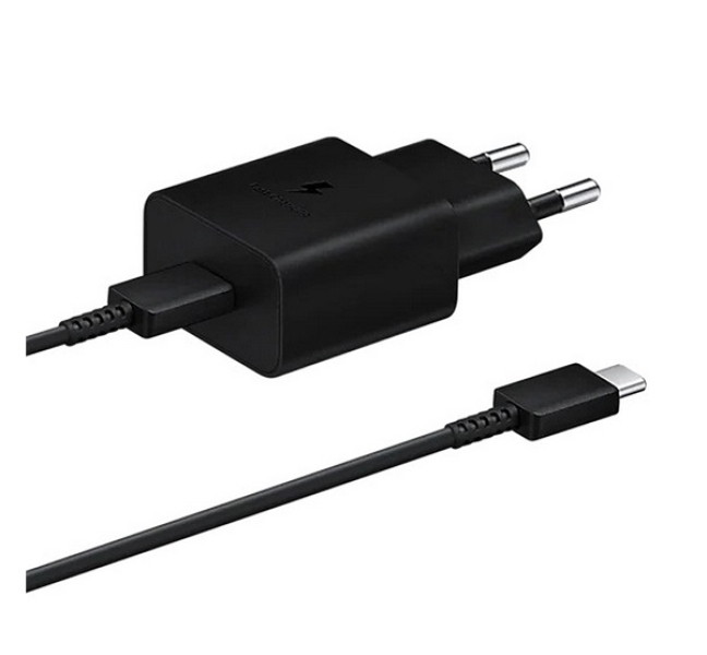 hálózati töltő Type-C aljzat (15W, PD gyorstöltő + Type-C kábel) FEKETE