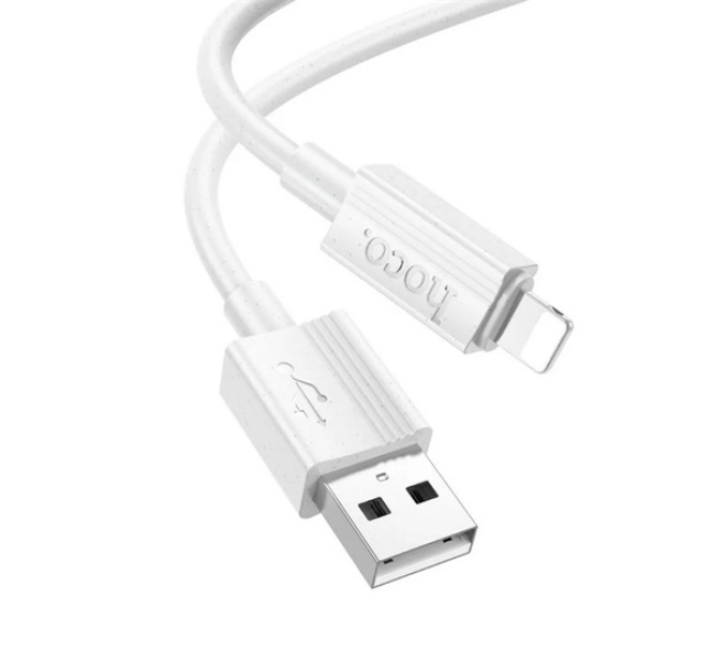 X107 adatkábel (USB - lightning, 2.4A, 100cm) FEHÉR