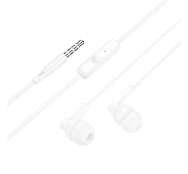 BRIGHT fülhallgató SZTEREO (3.5mm jack, mikrofon, felvevő gomb) FEHÉRM121 WHITE