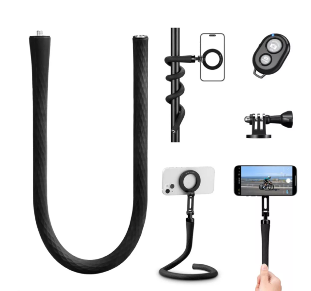 K&F Concept hajlítható selfie bot, Magsafe, GoPro adapter, bluetooth kioldó (KF-31-134)