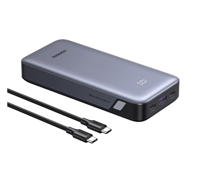 PB532 vésztöltő 2 USB+Type-C aljzat (20000mAh, 30W, PD gyorstöltő, LED kijelző + Type-C kábel