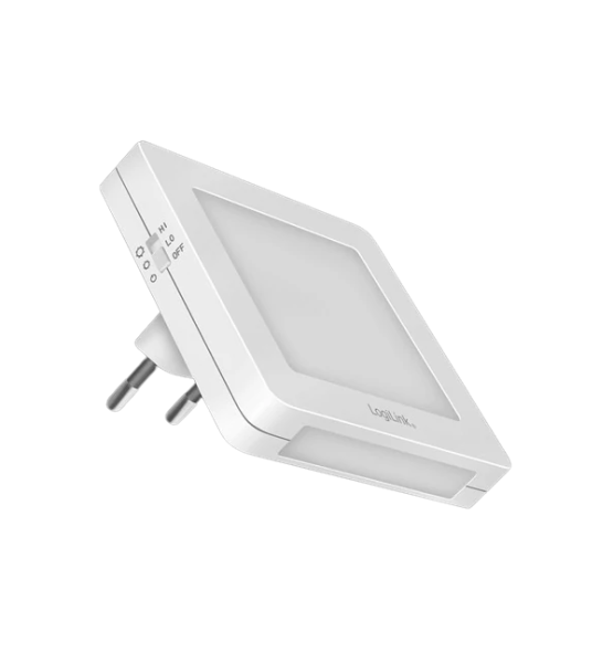 Logilink LED éjszakai lámpa alkonyérzékelővel, négyzet alakú, 3014 LED x4