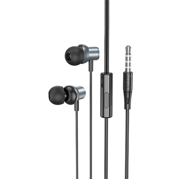 M110 fülhallgató SZTEREO (3.5mm jack, mikrofon, felvevő gomb) SÖTÉTSZÜRKE