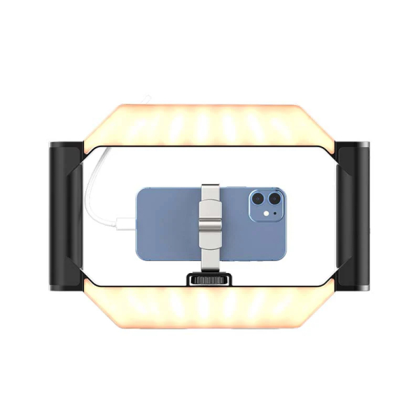 U-rig, LED keret, telefon tartóval, 3 vakupapucs, bluetooth kioldó, 2500k-9000K, 5000mAh (UL-