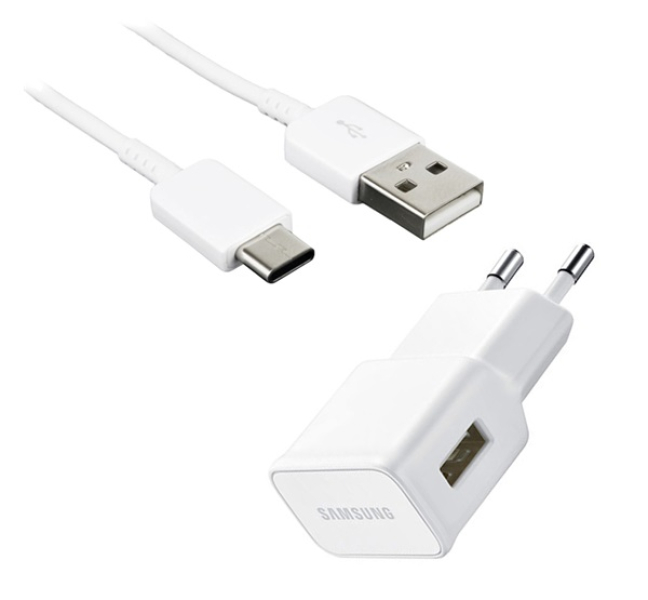 hálózati töltő USB aljzat (8W + Type-C kábel) FEHÉR
