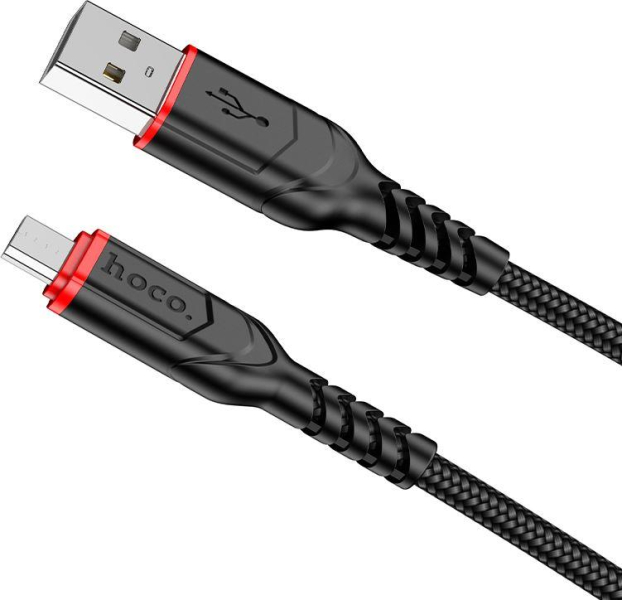X59 Victory töltő adatkábel USB - MicroUSB fekete-vörös 2m