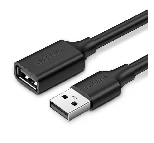 adatkábel hosszabbító (USB - USB, 200cm) FEKETE