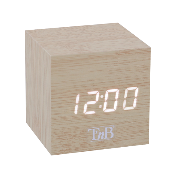 TNB JOY TNB112151 fa borítású, kocka alakú LED kijelzős ébresztőóra