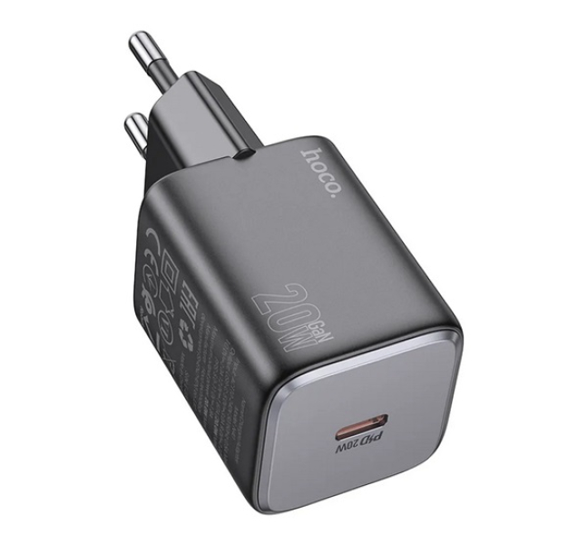 SPINNER hálózati töltő Type-C aljzat (20W, PD gyorstöltő 3.0) FEKETE