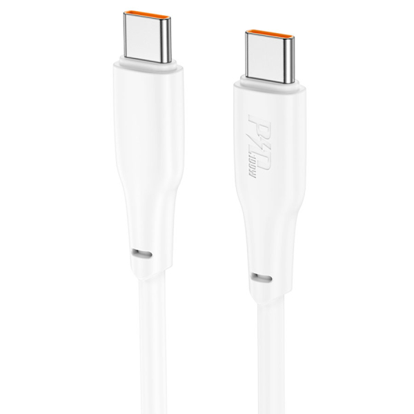 X93 Force 60W töltő adatkábel Type-C - Type-C fehér 1m