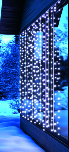 DOT LED-es fényfüggöny 294db hidegfehér, 2x1,4m (KIN294DWH)