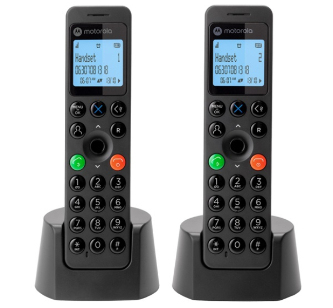 DOT202 telefon készülék (vezeték nélküli, 2 kézibeszélő, kijelző, DECT) FEKETEDOT202