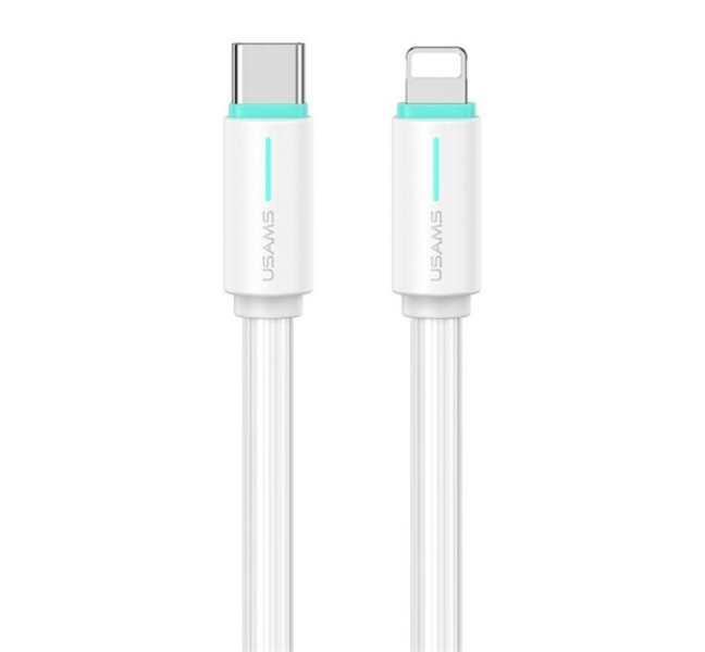 YU adatkábel (Type-C - lightning, 30W, gyorstöltő, 100cm) FEHÉR