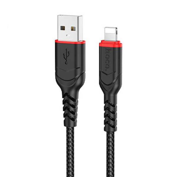 X59 Victory töltő adatkábel iPhone USB-A - Lightning fekete-piros 2m