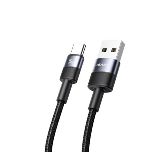 SY SERIES adatkábel (USB - Type-C, 3A, 18W, gyorstöltő, 120cm) FEKETE