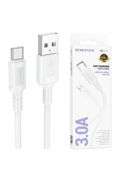 Borofone BX111 Feliz kábel - Type C to USB - 60W 3A 1 méter fehér