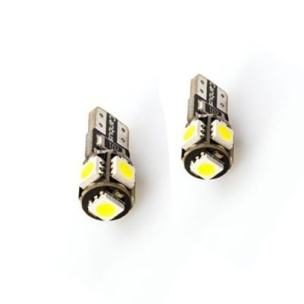 T10 LED izzó 5 SMD helyzetjelző CANBUS 12V, 2 db (19315)