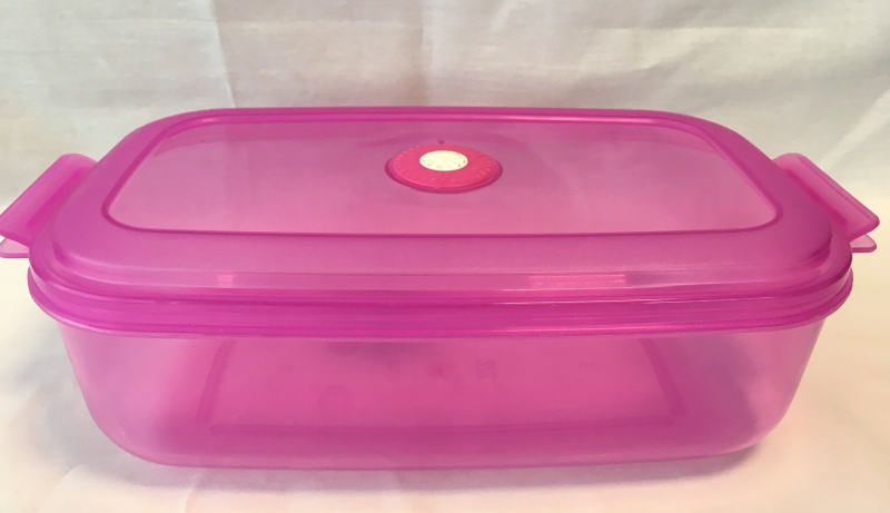 Dátumjelzős, műanyag téglalap micro doboz 2,2 l, pink (239)