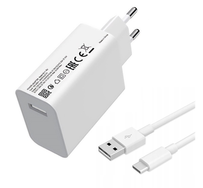 hálózati töltő USB aljzat (33W, PD gyorstöltő 3.0 + Type-C kábel) FEHÉR