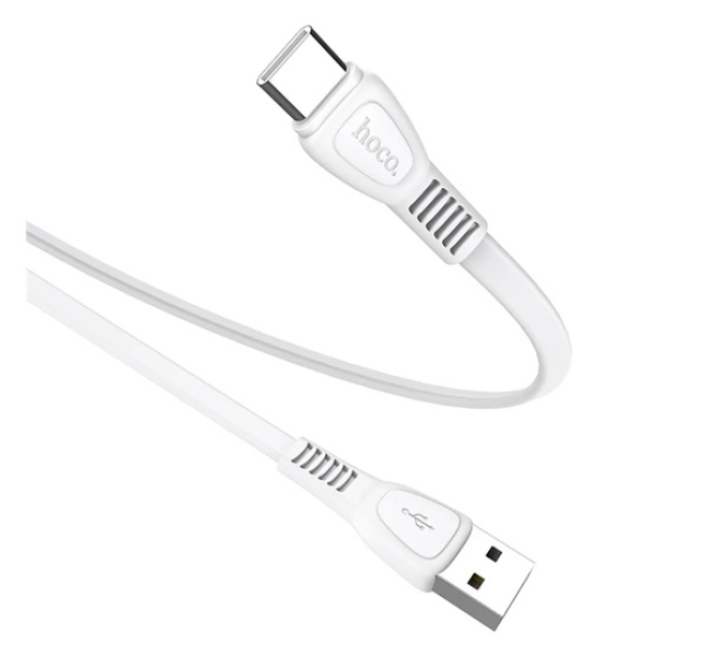 X40 adatkábel (USB - Type-C, 100cm, törésgátló, lapos kábel) FEHÉR