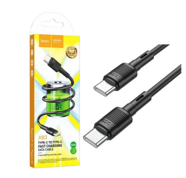 Hoco X83 USB-C - USB-C PD 3A 60W kábel fekete