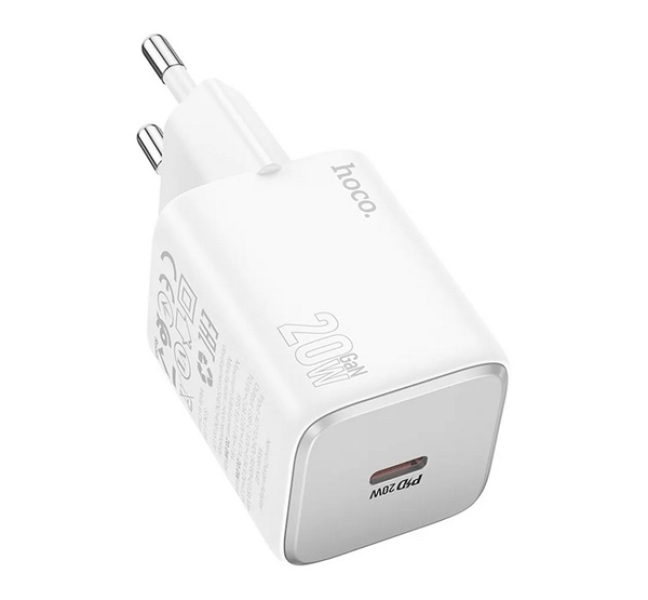 SPINNER hálózati töltő Type-C aljzat (20W, PD gyorstöltő 3.0) FEHÉR