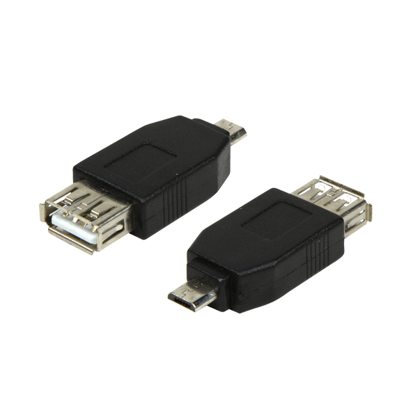 USB 2.0 adapter, Micro-USB/M-USB-A/F, fekete (AU0029)