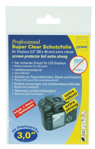 Dörr Professional víztiszta, vastag LCD-védő fólia, 3 inch (D902105)