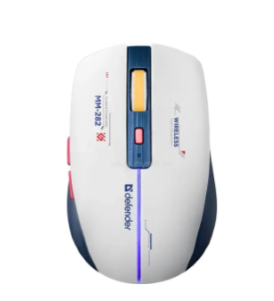 Vezeték nélküli gamer egér Dila MM-282 fehér+kék, LED, 6D, 2,4, 1800 dpi