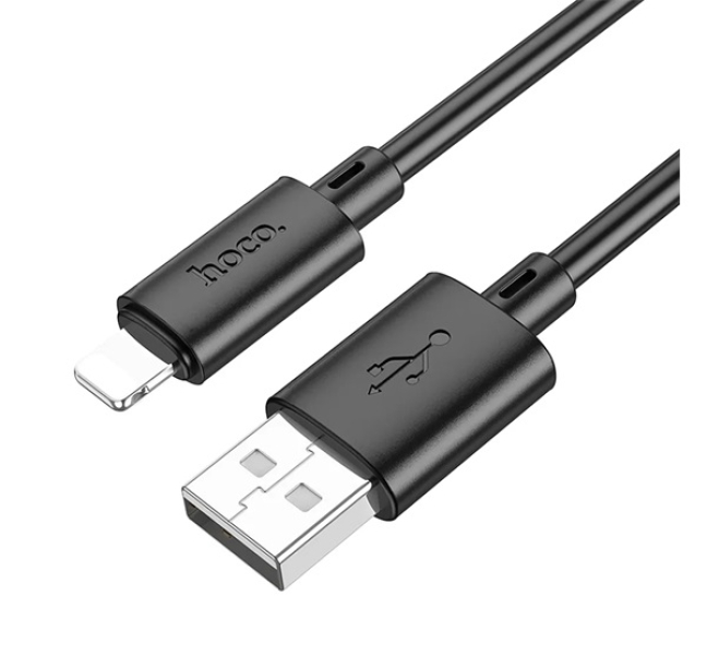 X88 adatkábel (USB - lightning, 2.4A, gyorstöltő, 100cm) FEKETE