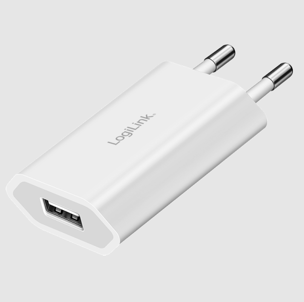 Logilink USB-A aljzat adapter, 5 W, 5 V/1 A, 1x USB-A, fehér