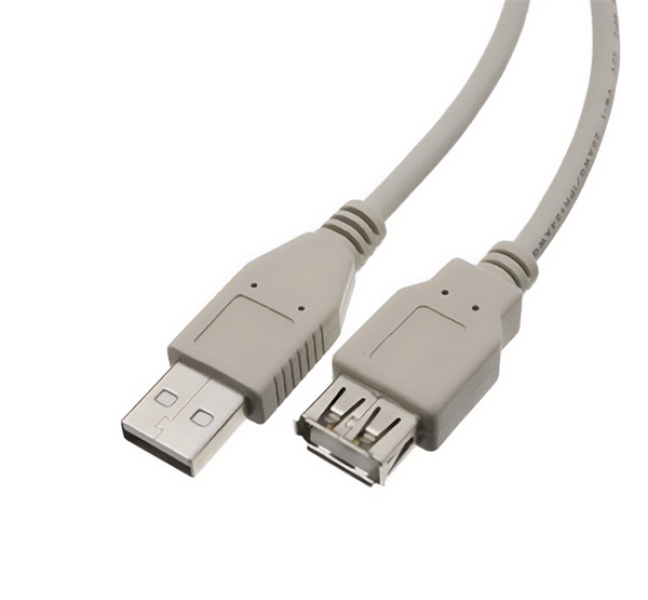 Kábel hosszabbító (USB - USB, törésgátló, 180cm) VILÁGOSSZÜRKE