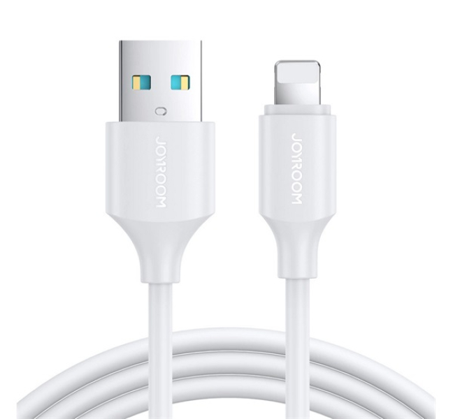 LONG-LASTING adatkábel (USB - lightning, 2.4A, gyorstöltő, 100cm) FEHÉR