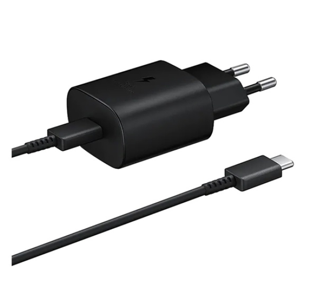 hálózati töltő Type-C aljzat (25W, PD gyorstöltő 3.0 + Type-C kábel) FEKETE
