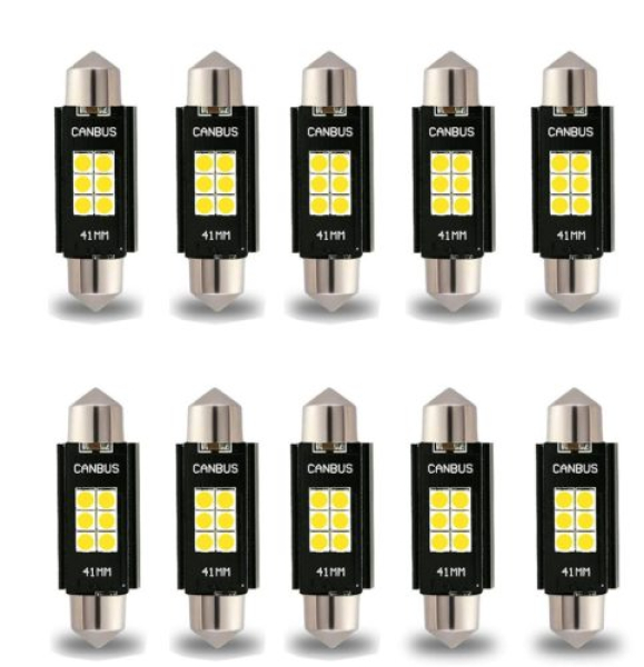 Szofita LED RSJ-306SMD-41 3030 6 SMD CANBUS 12/24V hűtőbordás, 41mm, 10 db (21271)