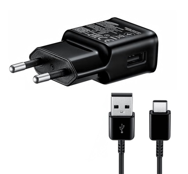 hálózati töltő USB aljzat (15W, gyorstöltő + Type-C kábel) FEKETE