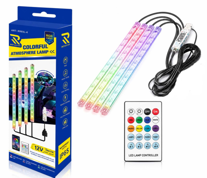 RGB autó beltéri hangulatvilágítás, 12V (45048)