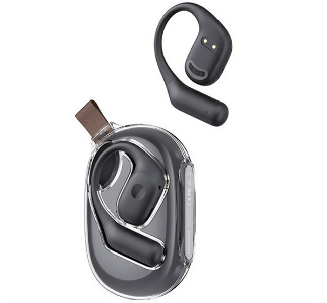 USAMS G26 bluetooth fülhallgató SZTEREO (v5.3, TWS, fülre akasztható + töltőtok) FEKETEBHUUG01