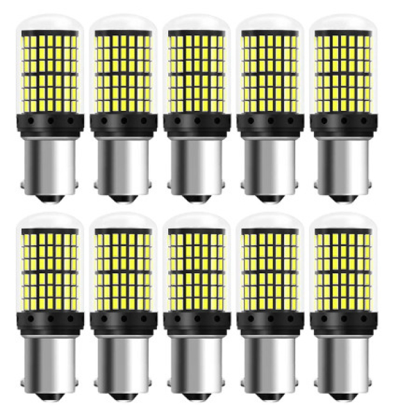 1156 LED izzó 144 SMD 21W fehér CANBUS 12/80V, 10 db (22049)