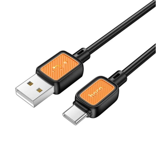 X108 adatkábel (USB - Type-C, 3A, gyorstöltő, 100cm) FEKETE