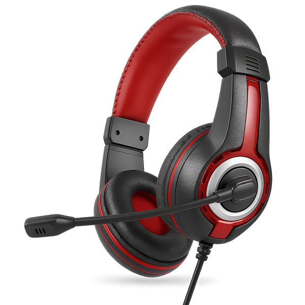 Warhead G-185 fekete + piros gamer fejhallgató, 2 m-es kábel