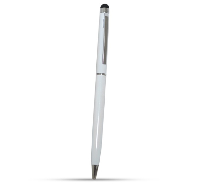 Érintő ceruza 2in1 (univerzális, kapacitív, toll érintőceruza, 13cm) FEHÉRGP-29532