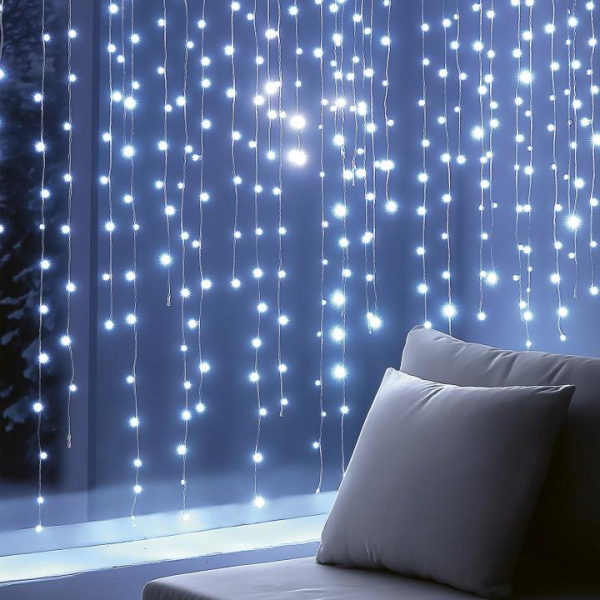 (KIN126DWH) LED-es fényfüggöny hideg fehér, 0,9m